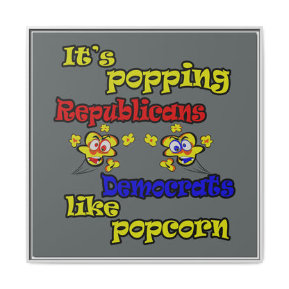 popping like popcorn - framed canvas art (dark grey)