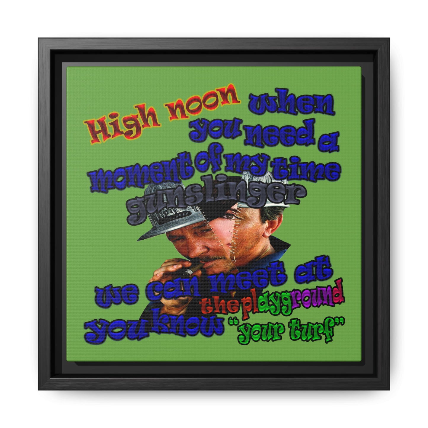 high noon - framed canvas art (green)