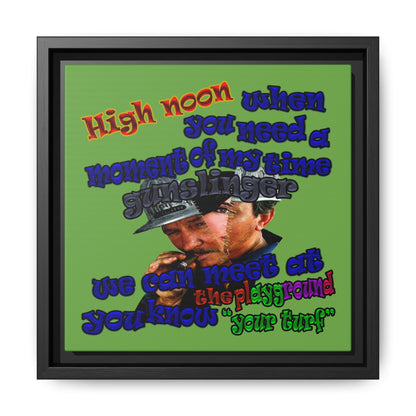 high noon - framed canvas art (green)