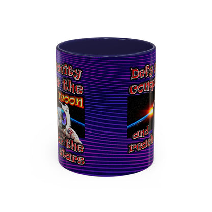 defy conquer reach - Accent Mug (purple wave)