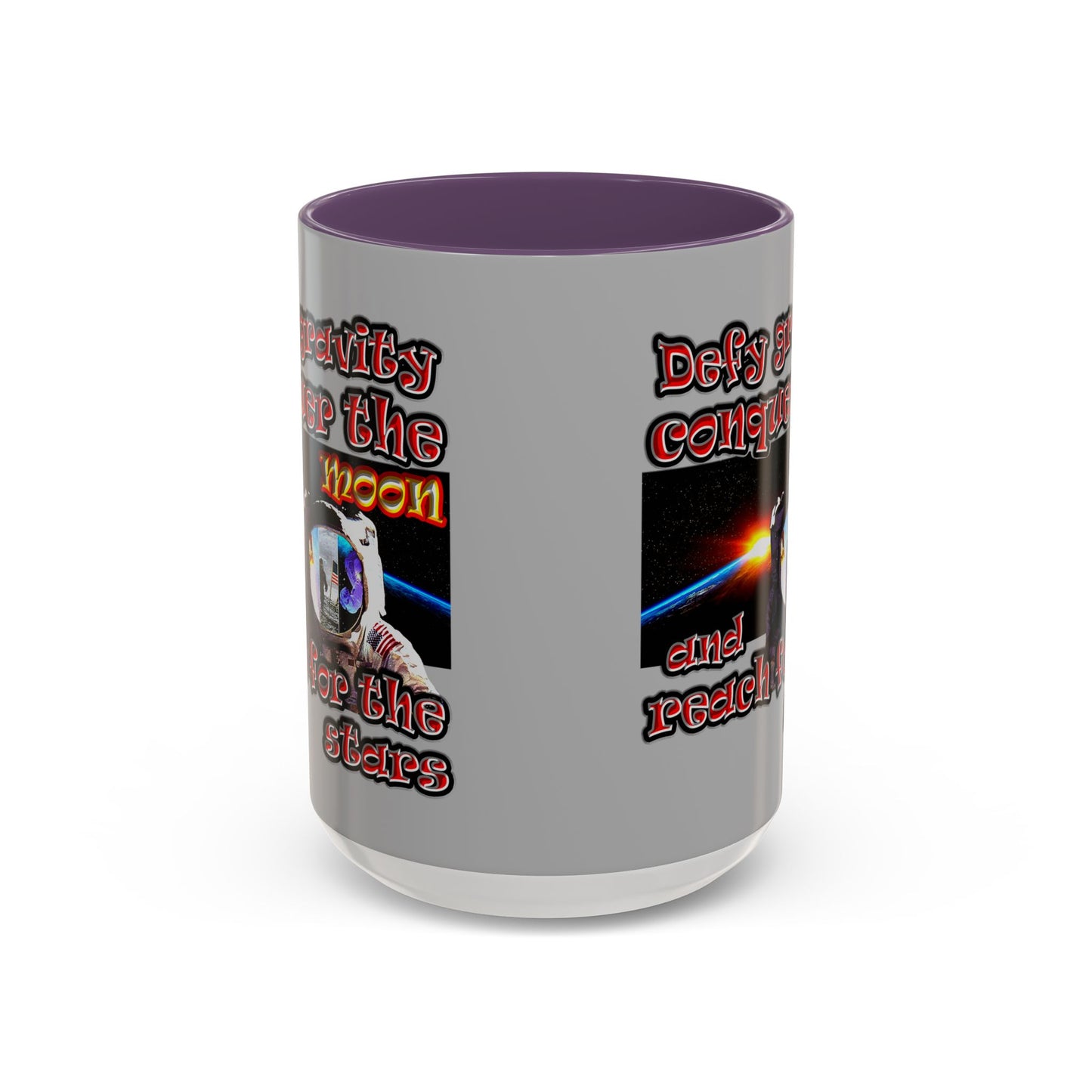 defy conquer reach - Accent Mug (light grey)
