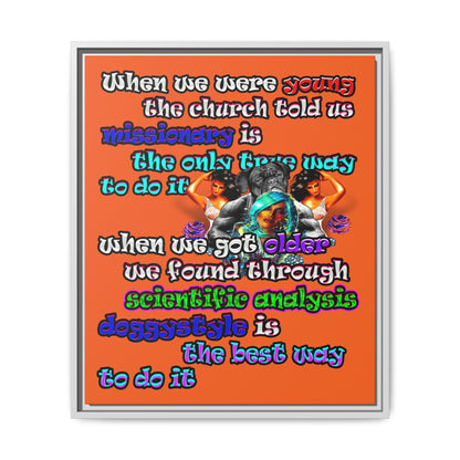 doggystyle - framed canvas art (orange)