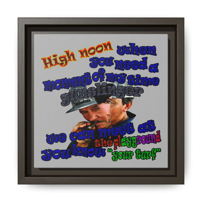 high noon - framed canvas art (light grey)