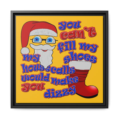 santa's shoes - framed canvas art (yellow)