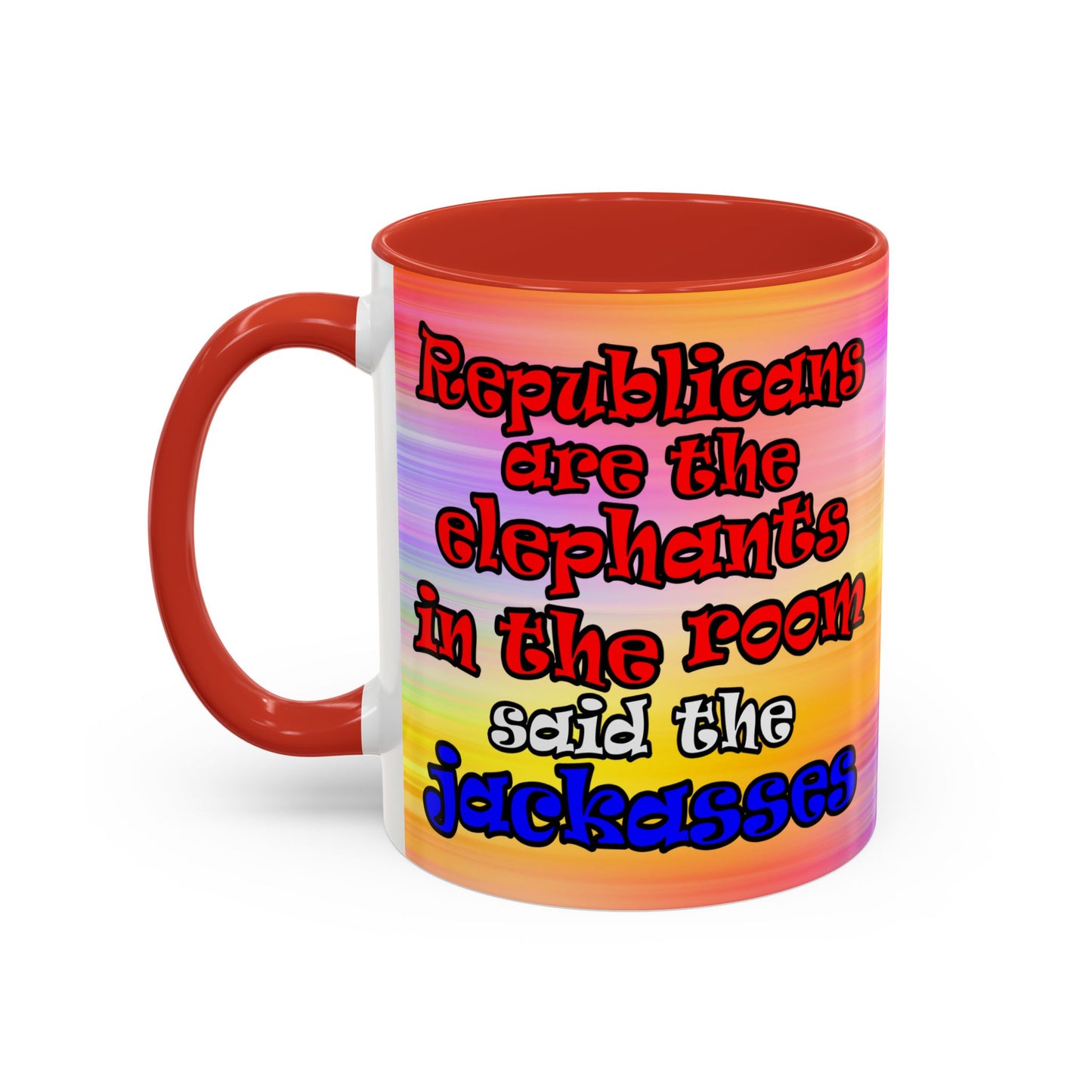 donkeys and elephants - Accent Mug (color blur)