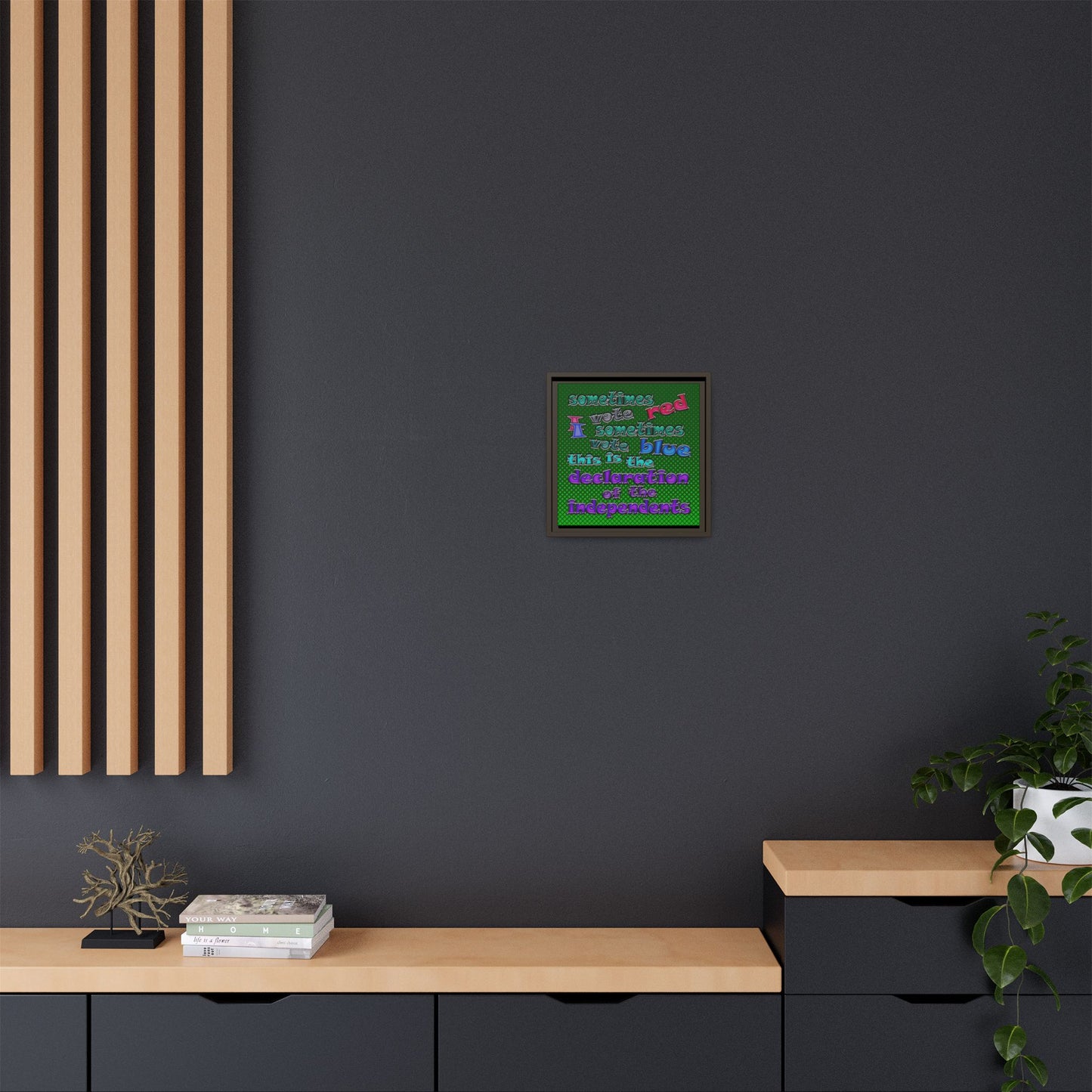 declaration of the independents - framed canvas art (logo green)