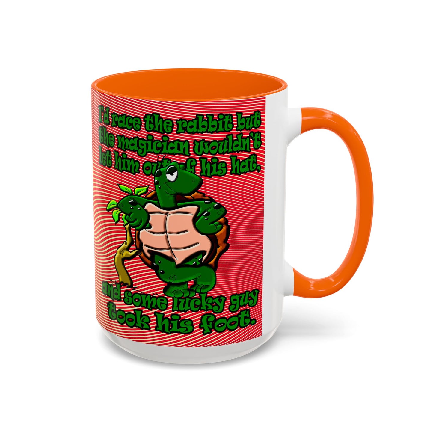 turtle race - Accent Mug (yellow-orange wave)