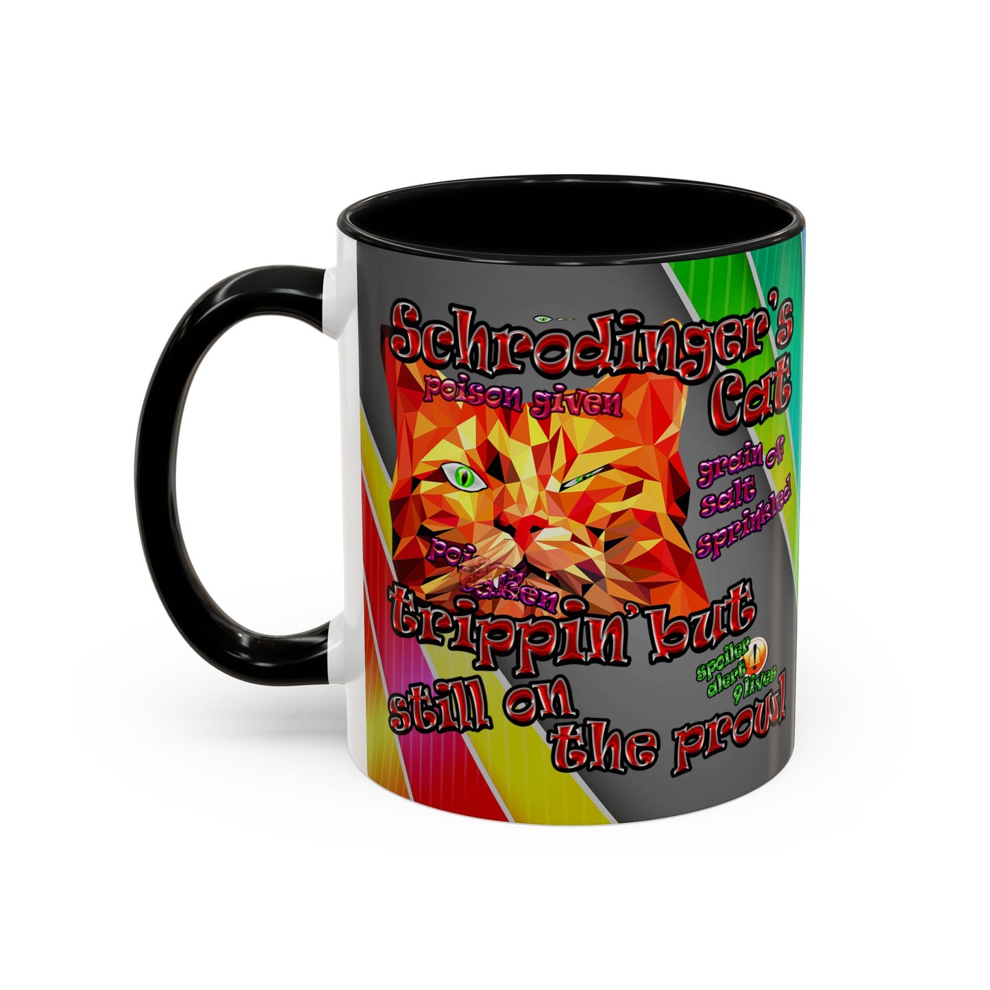 schrodinger's cat - Accent Mug (rainbow split)