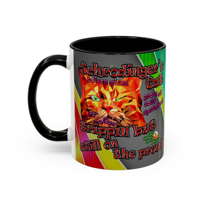 schrodinger's cat - Accent Mug (rainbow split)