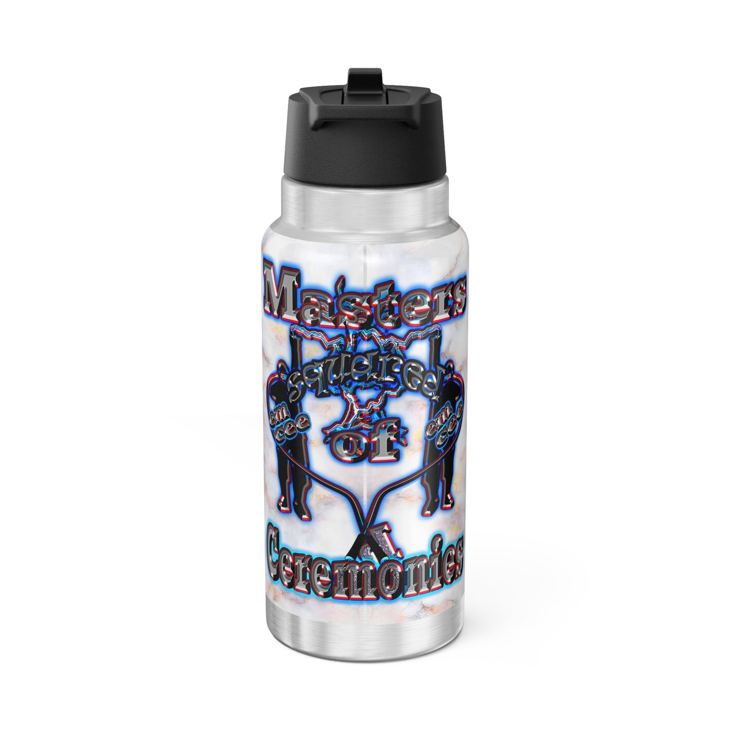 em cee squared - Gator Tumbler, 32oz (white marble)