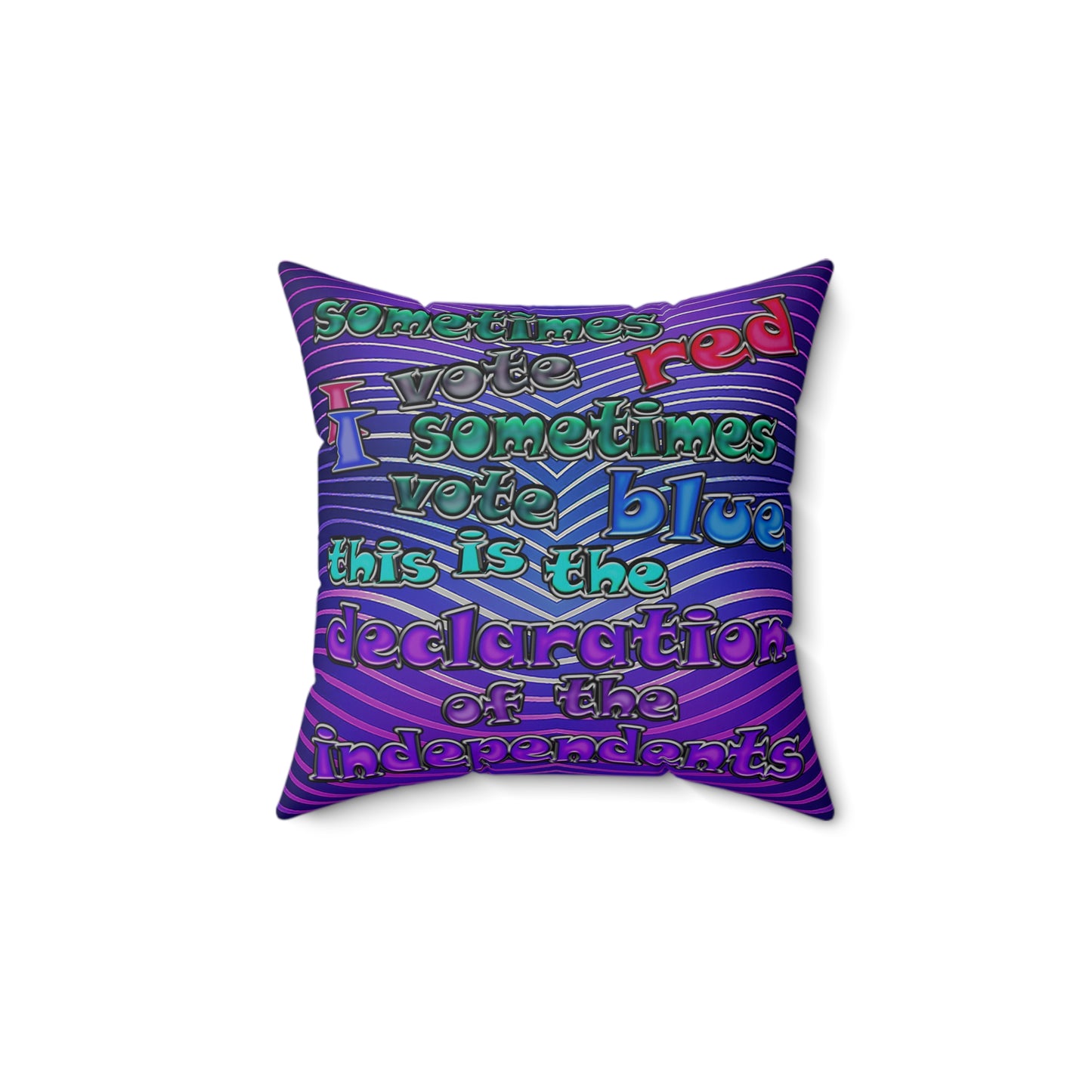 declaration of the independents - Spun Polyester Square Pillow - (purple wave)