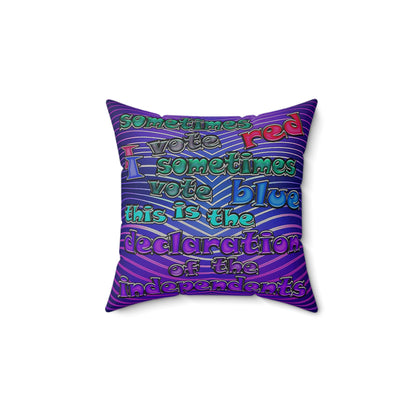 declaration of the independents - Spun Polyester Square Pillow - (purple wave)