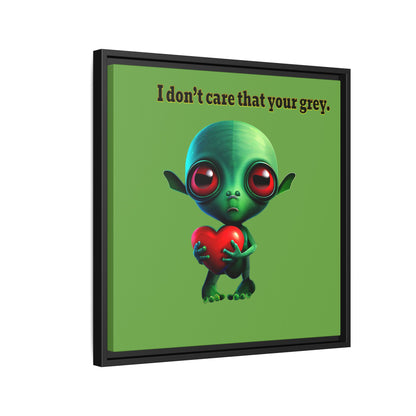 I don't care that your grey - framed canvas art (green)