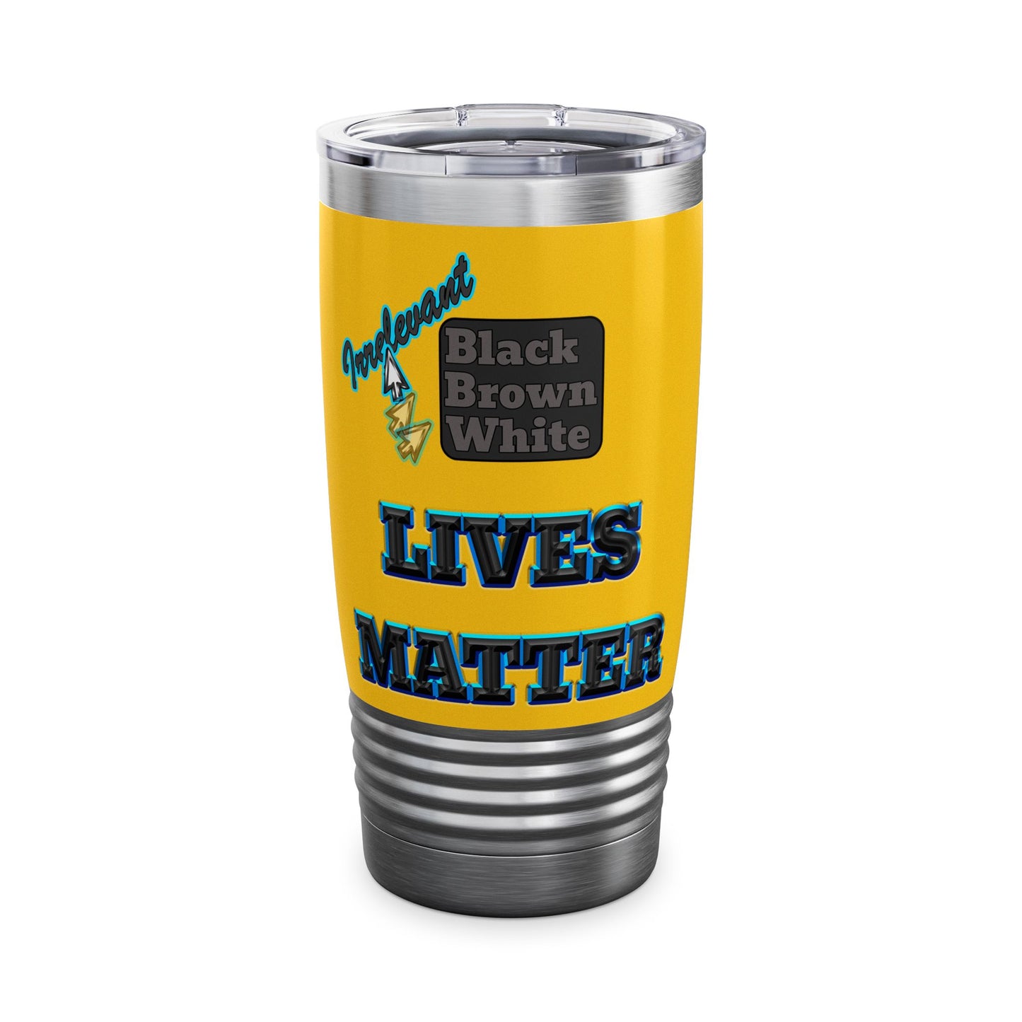 irrelevant - Ringneck Tumbler, 20oz (yellow)