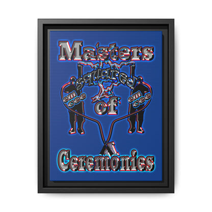 em cee squared - framed canvas art (dark blue)