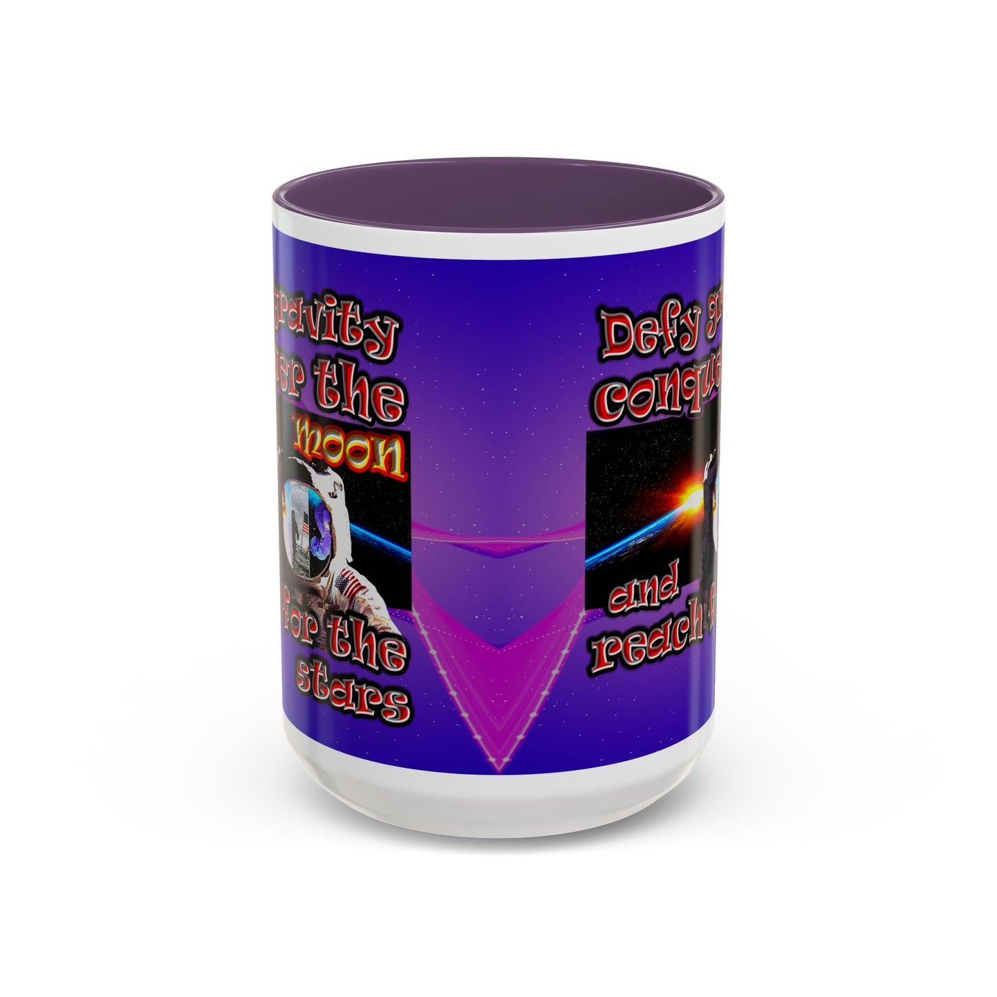 defy conquer reach - Accent Mug (purple-pink wave)