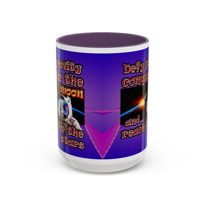 defy conquer reach - Accent Mug (purple-pink wave)