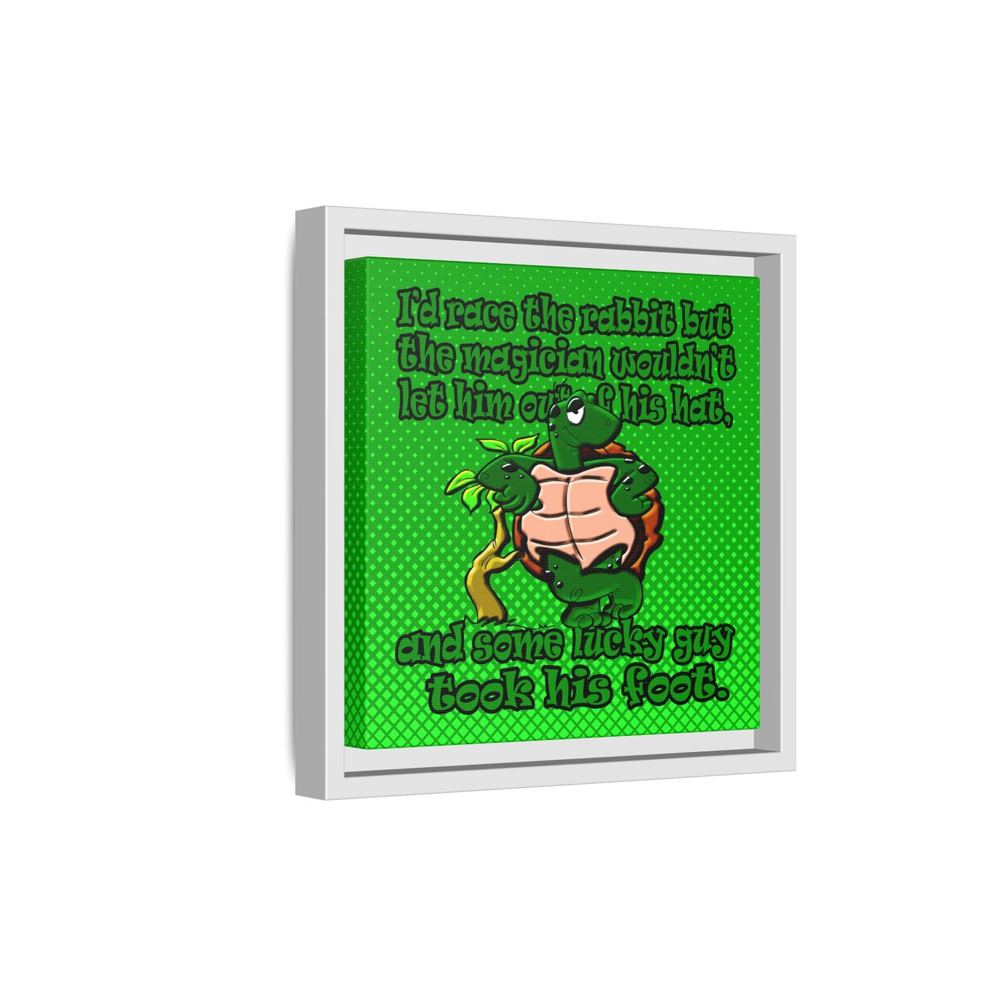 turtle race - framed canvas art (logo green)