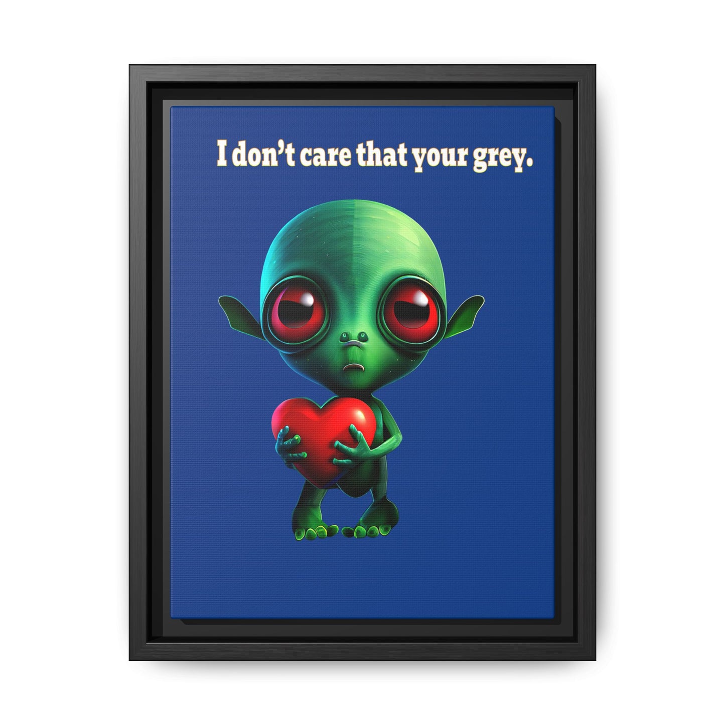 I don't care that your grey - framed canvas art (dark blue)