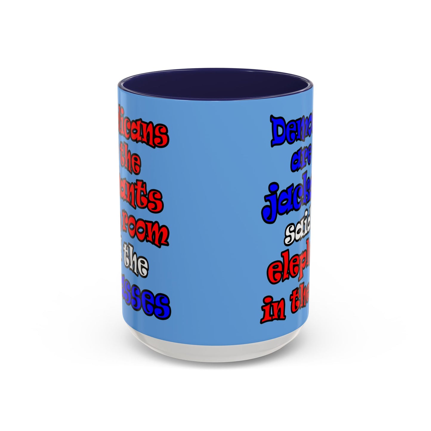 donkeys and elephants - Accent Mug (light blue)