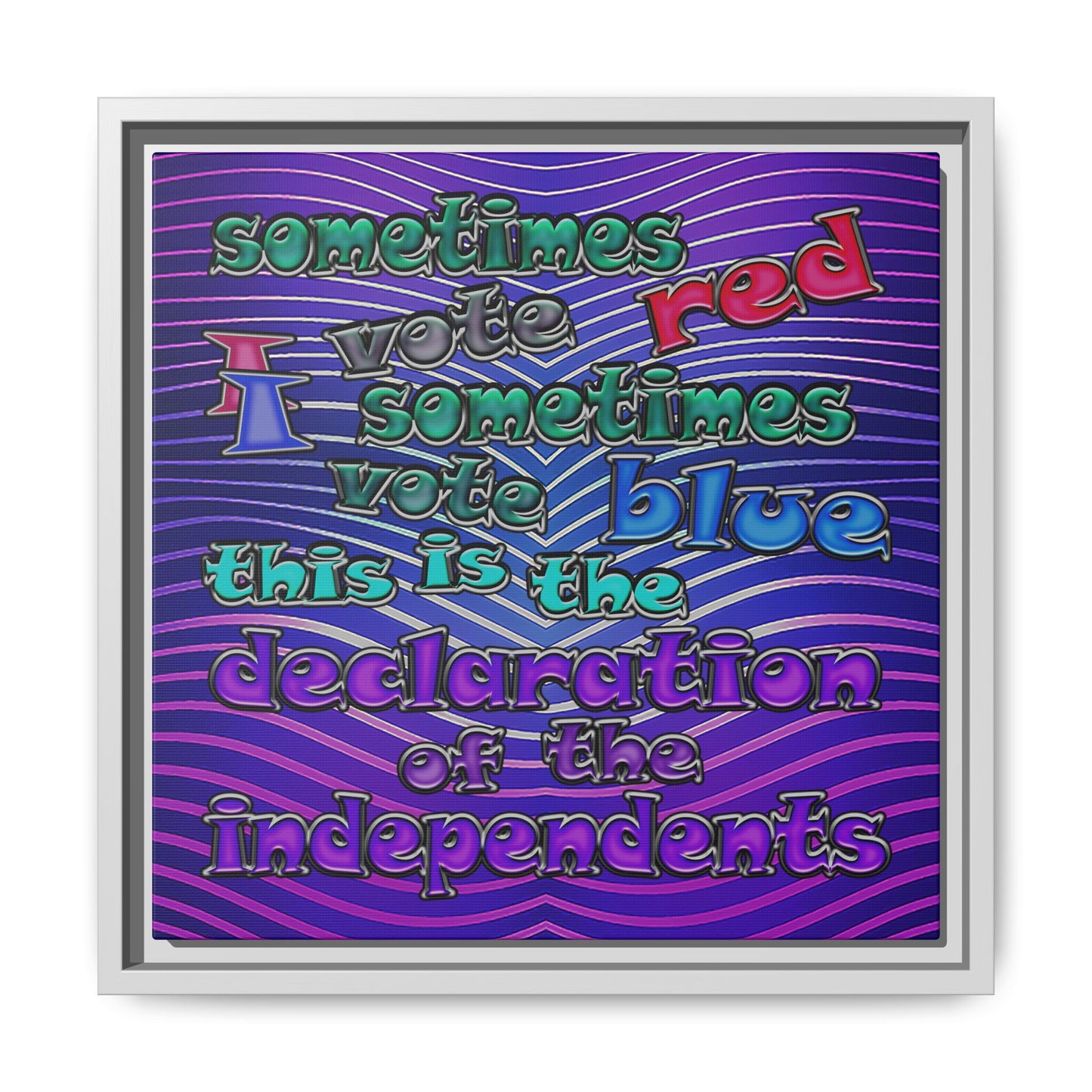 declaration of the independents - framed canvas art (purple wave)