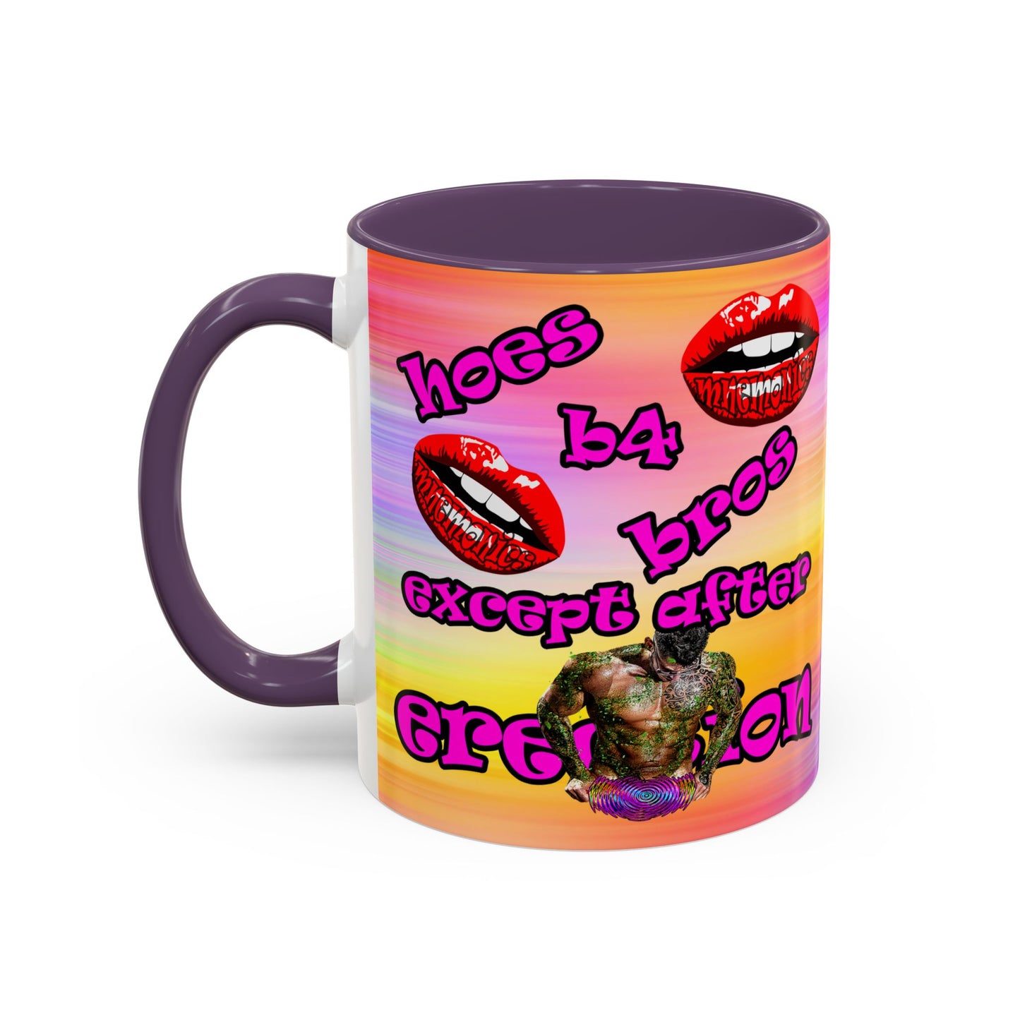 hoes b4 bros - Accent Mug (color blur)