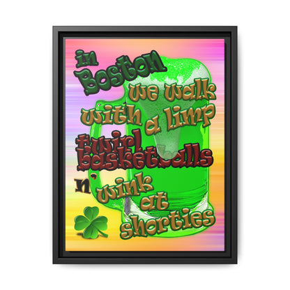 celtics logo - framed canvas art (color blur)