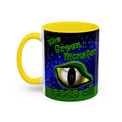 green monster - Accent Mug ('snoops' background)