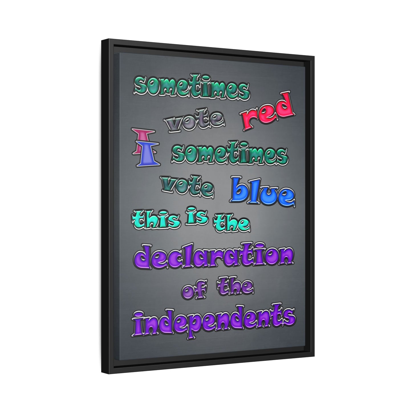 declaration of the independents - framed canvas art (grey-light grey)