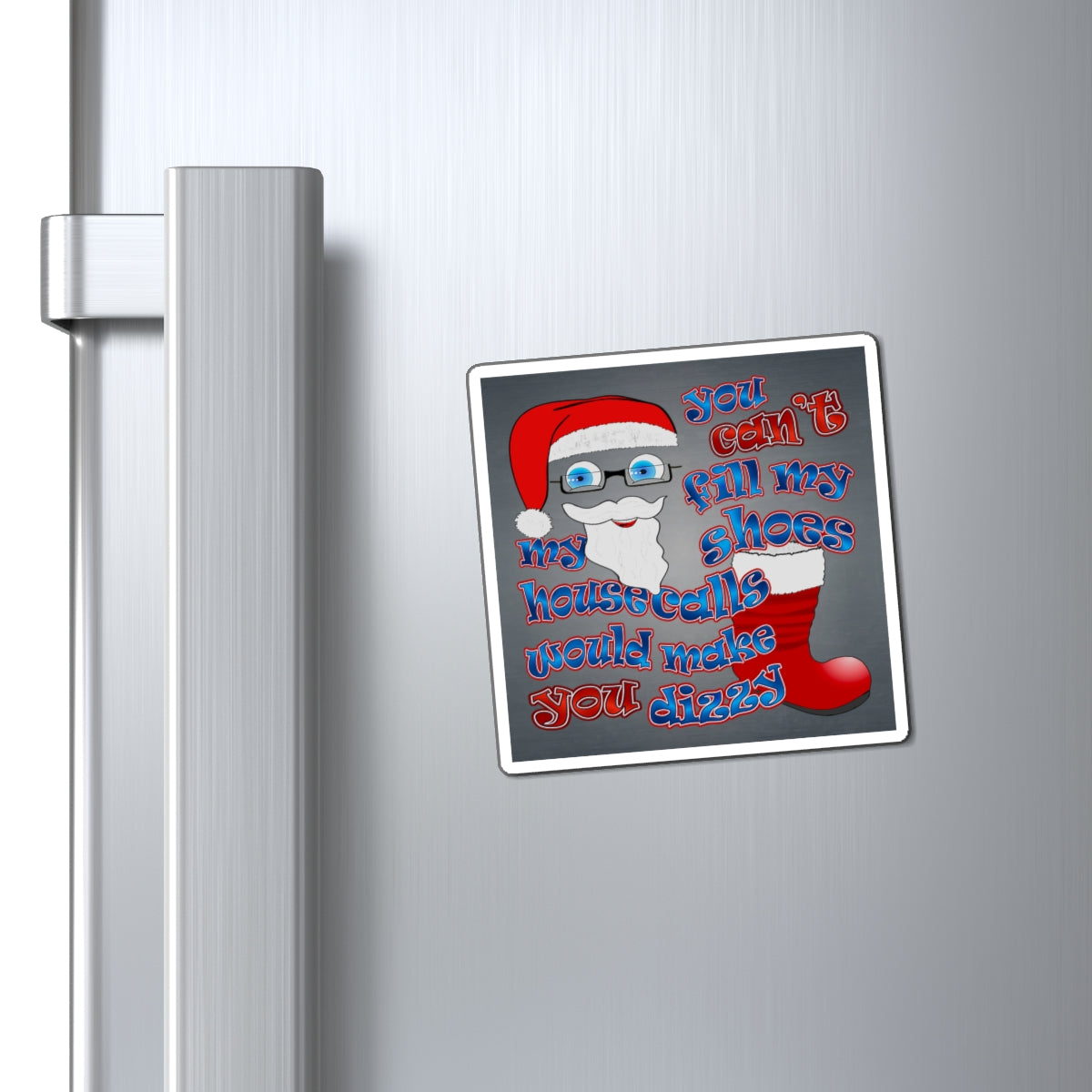 santa's shoes - Magnets - (grey-light grey)