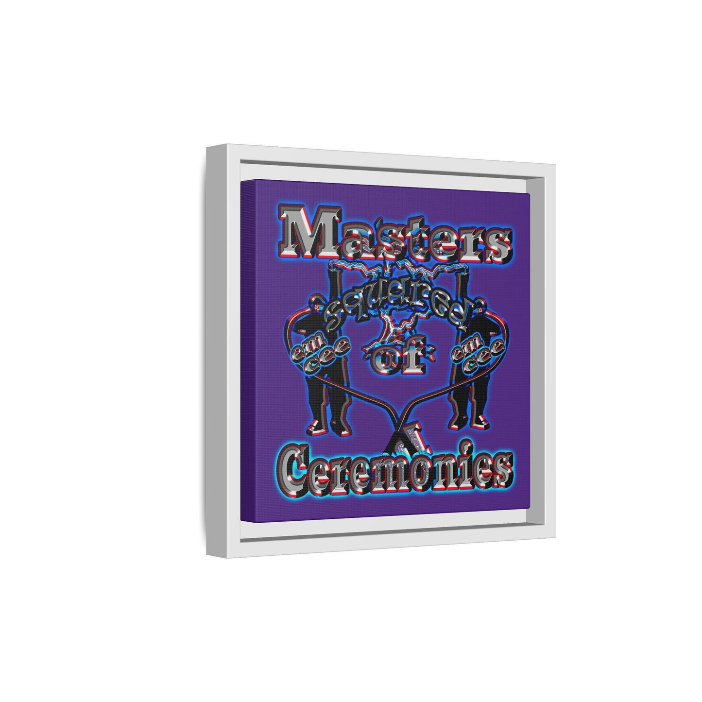 em cee squared - framed canvas art (purple)