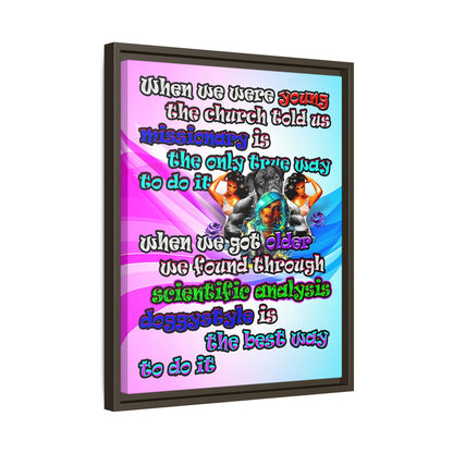 doggystyle - framed canvas art (light blue-pink wave)