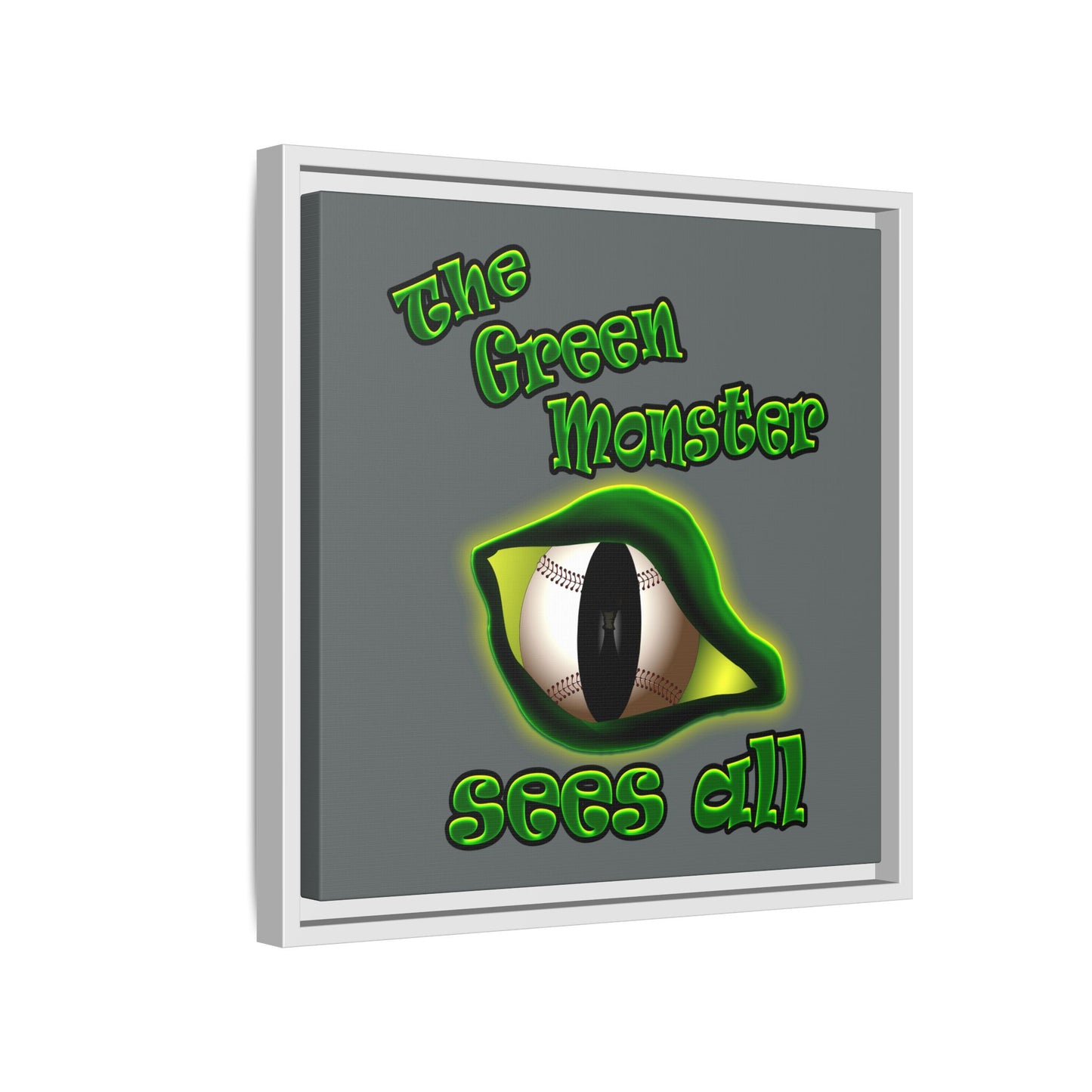 green monster - framed canvas art (dark grey)