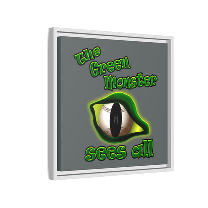green monster - framed canvas art (dark grey)