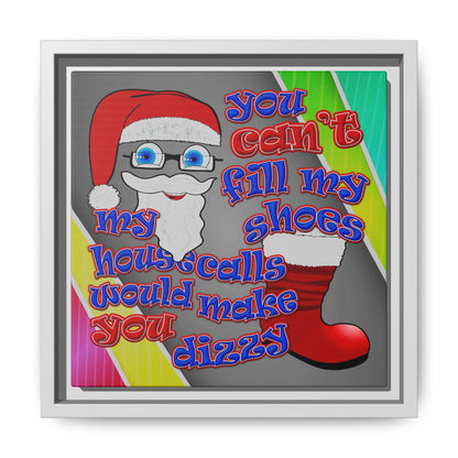 santa's shoes - framed canvas art (rainbow split)