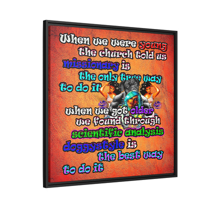 doggystyle - framed canvas art (burnt orange)