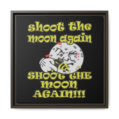 shoot the moon again - framed canvas art (black)