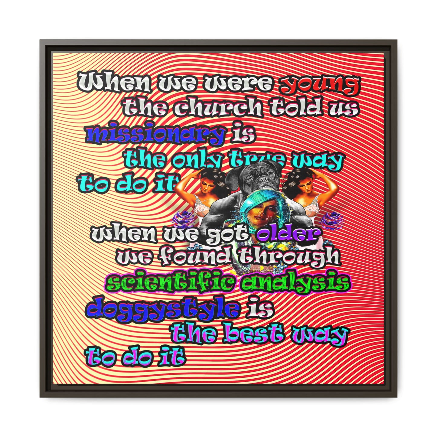 doggystyle - framed canvas art (yellow-orange wave)