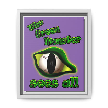 green monster - framed canvas art (light purple)