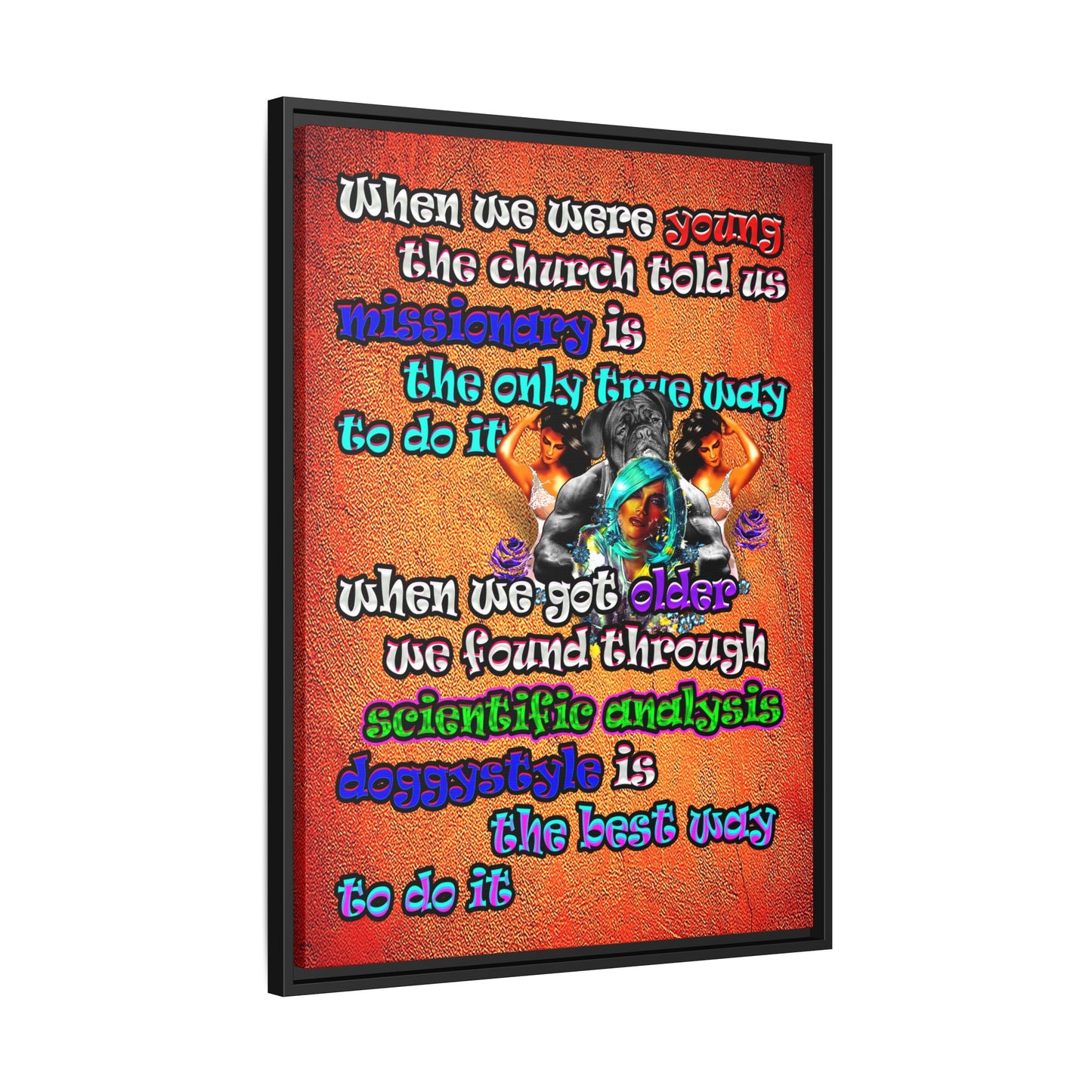 doggystyle - framed canvas art (burnt orange)