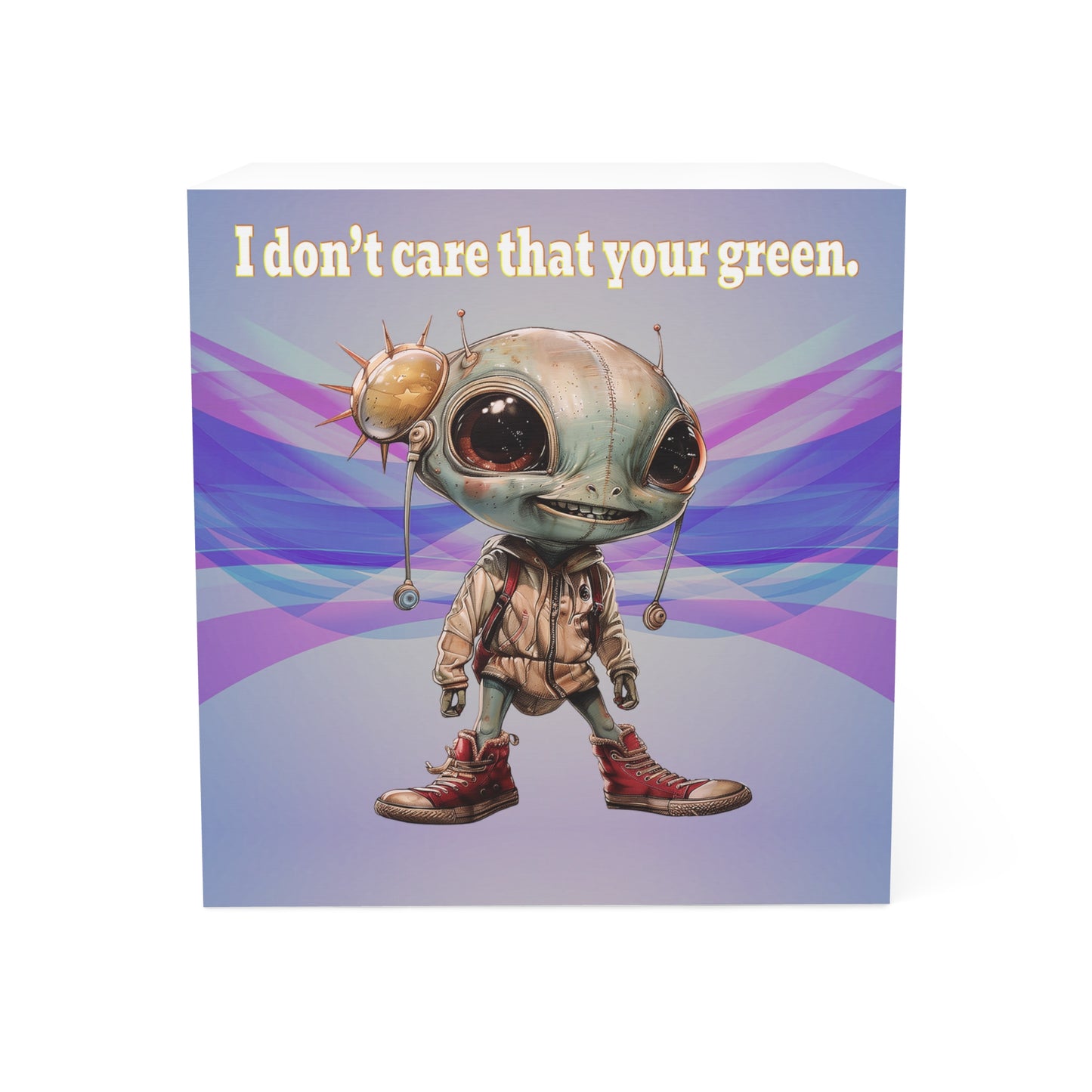 I don't care that your green - note cube (light blue-pink wave)