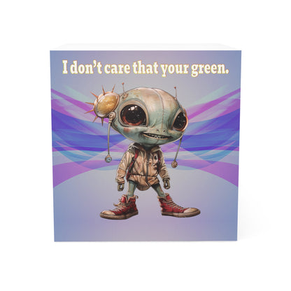 I don't care that your green - note cube (light blue-pink wave)
