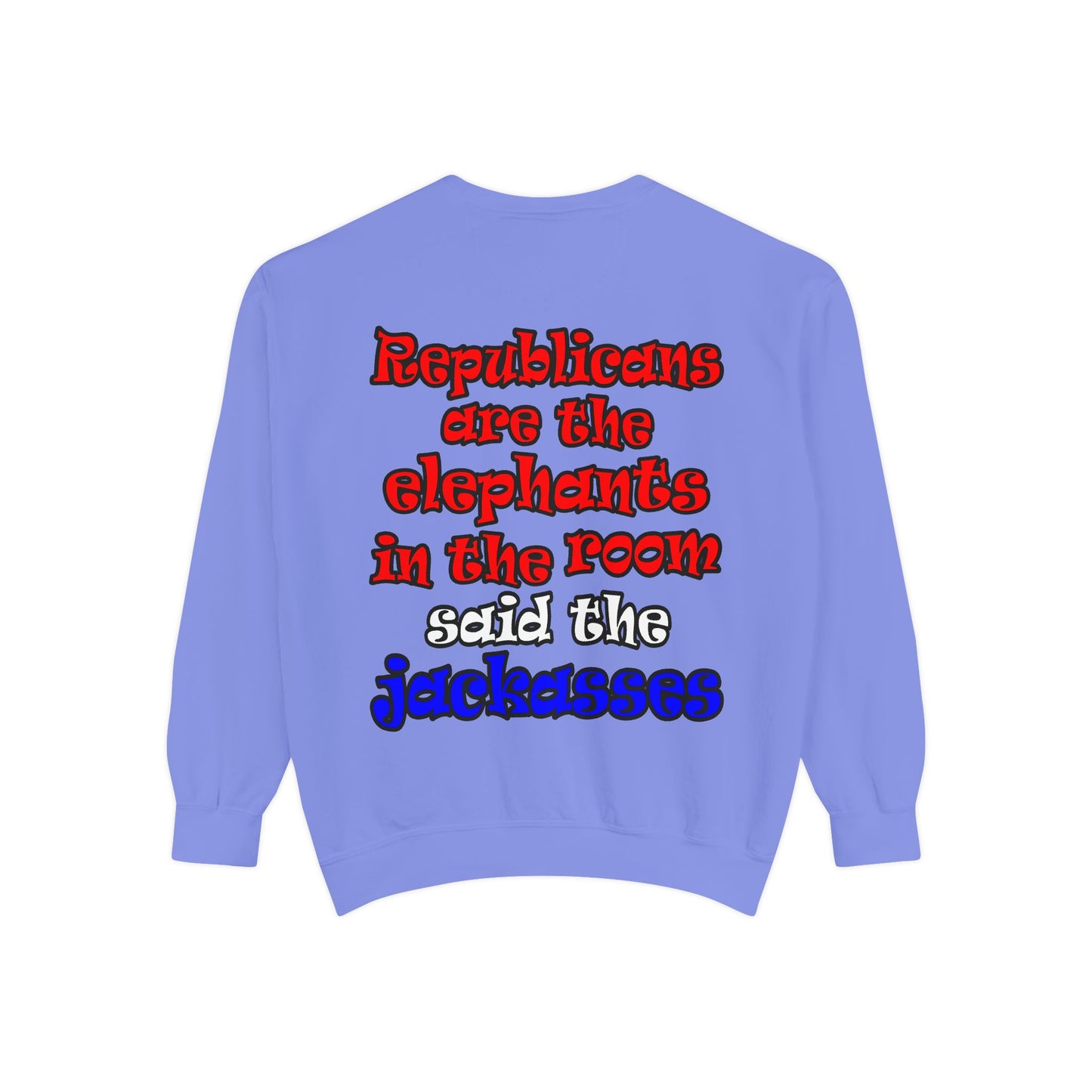 donkeys and elephants - Unisex Garment-Dyed Sweatshirt