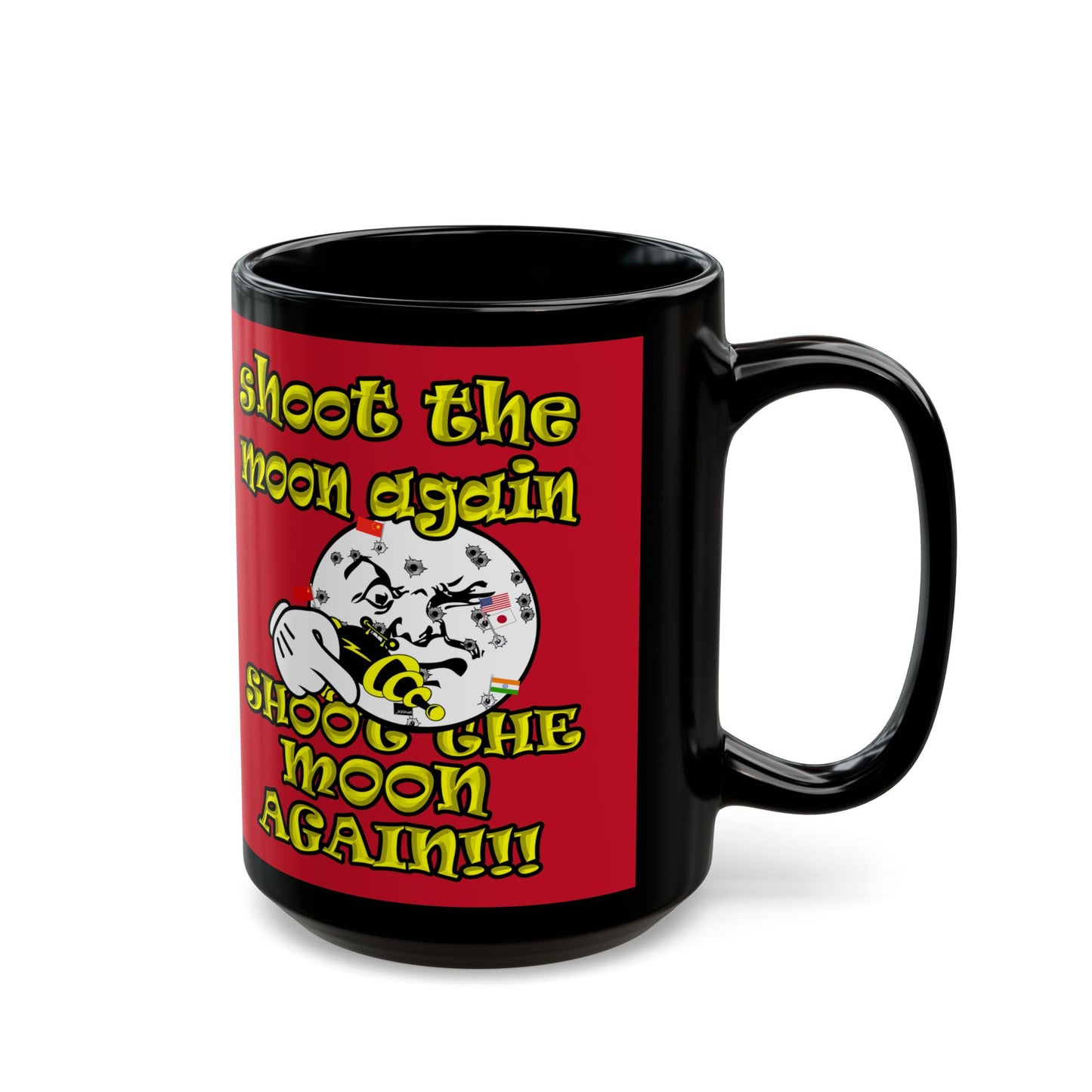 shoot the moon again - Black Mug (dark red)