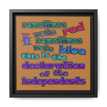 declaration of the independents - framed canvas art (light brown)