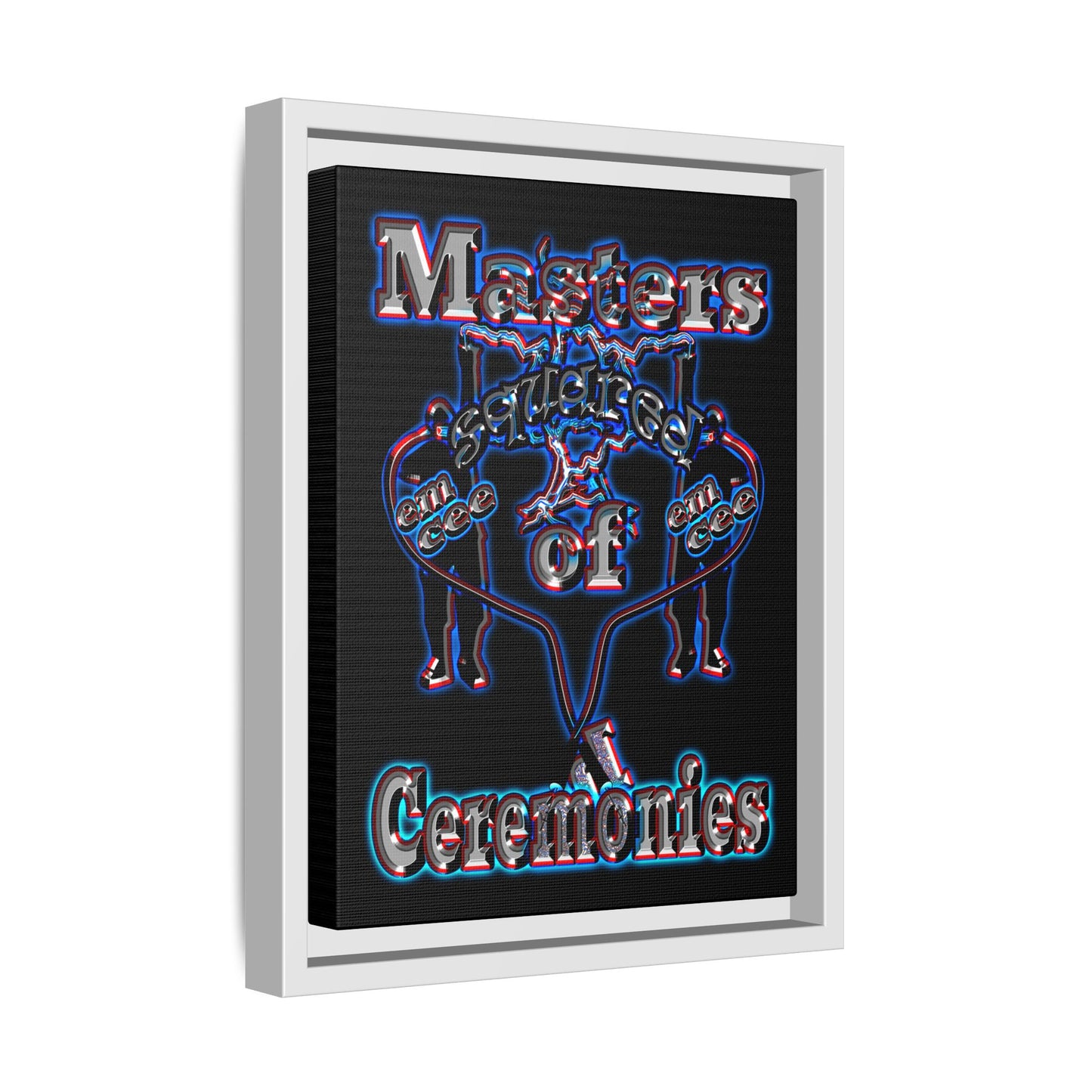 em cee squared - framed canvas art (black)
