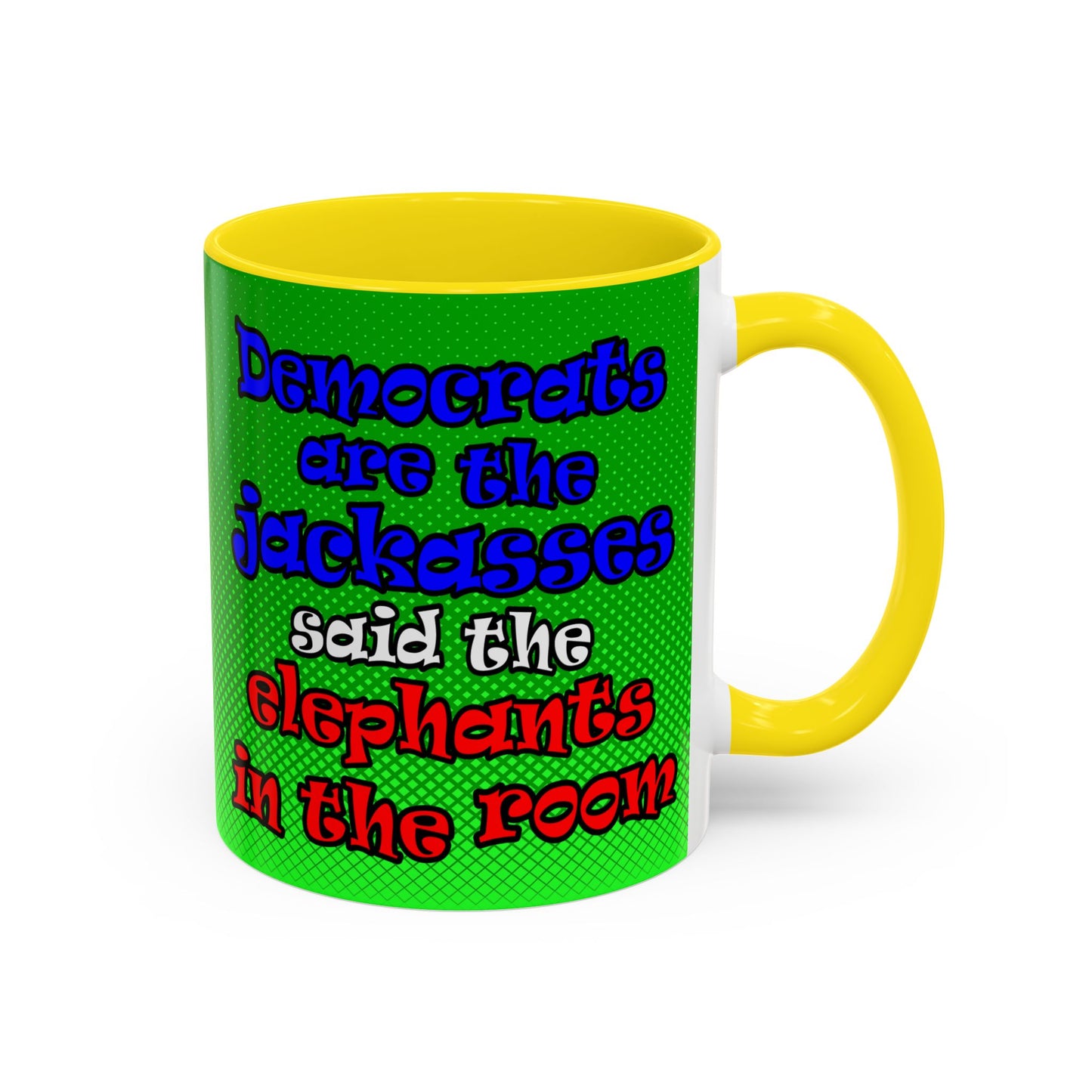 donkeys and elephants - Accent Mug (logo green)