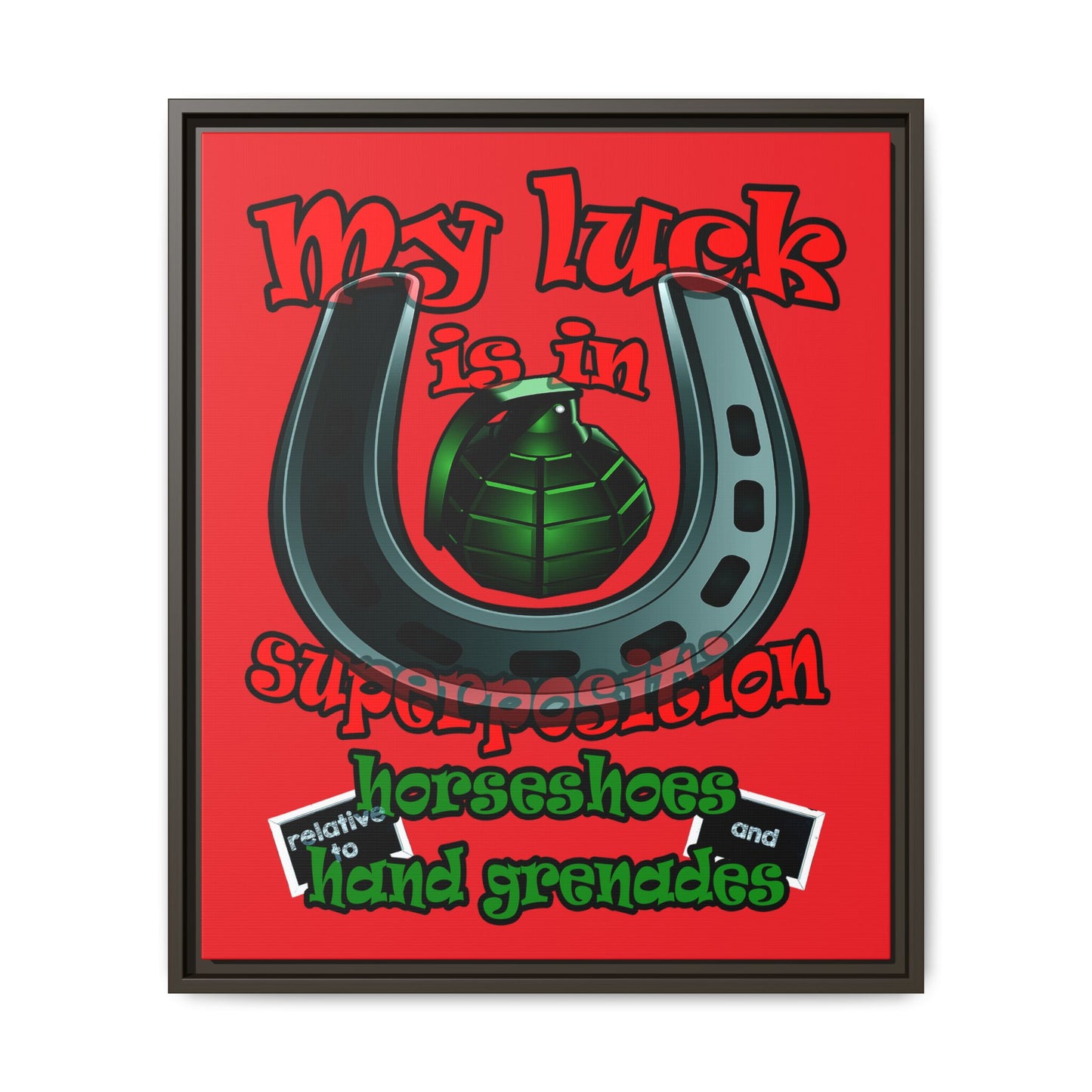 my luck - framed canvas art (red)