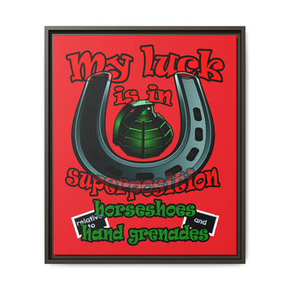 my luck - framed canvas art (red)