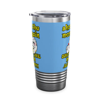shoot the moon again - Ringneck Tumbler, 20oz (light blue)